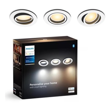 Philips - SET 3x Dimbare LED hangende plafond verlichting Hue MILLISKIN 1xGU10/4,2W/230 2200-6500K