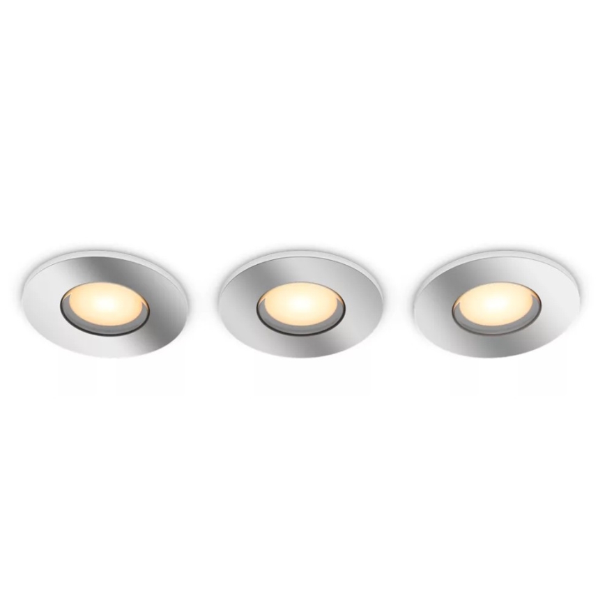 Philips - SET 3x LED dimbare badkamer inbouwspot Hue ADORE BATHROOM 1xGU10/4,2W/230V 2200-6500K IP44