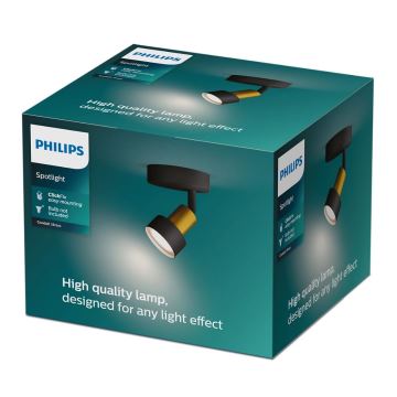 Philips - Spot CONDUIT 1xGU10/5W/230V zwart/messing