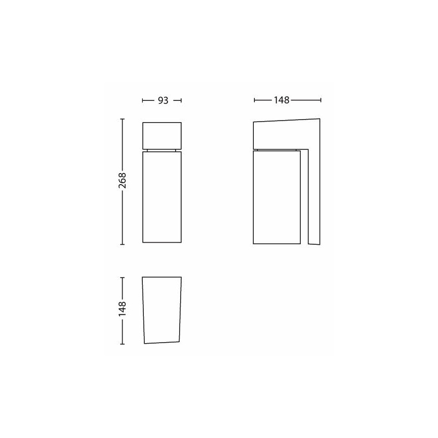 Philips - Wand Lamp voor Buiten BORDER 1xE27/23W/230V IP44 grijs