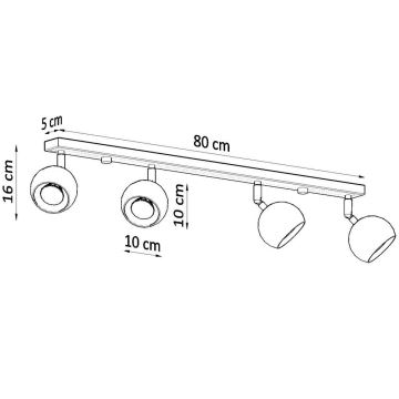 Plafond-Spot OCULARE 4xGU10/40W/230V