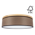 Plafondlamp BENITA 4xE27/25W/230V diameter 58 cm bruin/eiken – FSC gecertificeerd