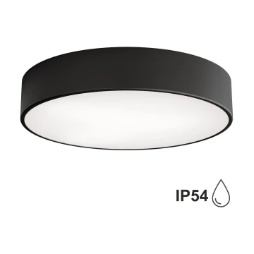 Plafondlamp met Sensor voor Buiten CLEO 3xE27/24W/230V d. 40 cm zwart IP54