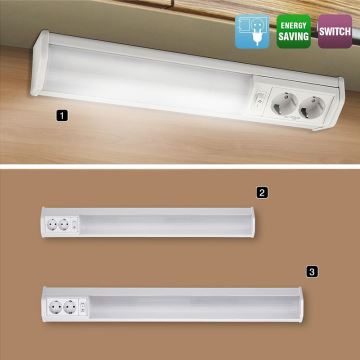 Rabalux - LED Keukenkast lamp met stopcontacten G13/15W/230V