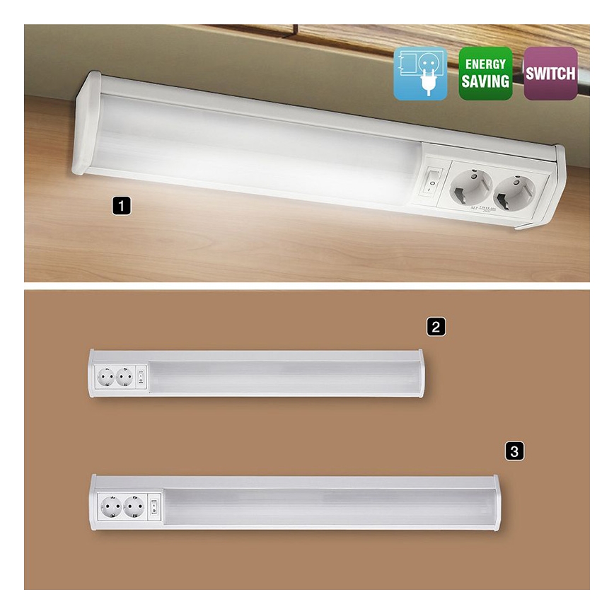 Rabalux - LED Keukenkast lamp met stopcontacten G13/15W/230V