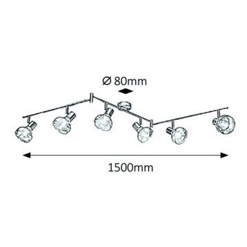 Rabalux 5562 - Spot HOLLY 6xE14/40W/230V glanzend chroom