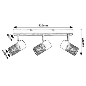 Rabalux - Spot 3xE14/40W/230V eiken