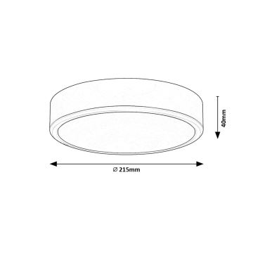 Rabalux - LED Plafondlamp LED/22W/230V 3000/4000/6000K diameter 21 cm zwart