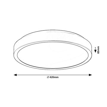 Rabalux - LED Badkamer plafondlamp LED/48W/230V IP44 4000K diameter 42 cm zwart