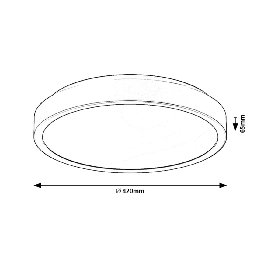 Rabalux - LED Badkamer plafondlamp LED/48W/230V IP44 4000K diameter 42 cm zwart