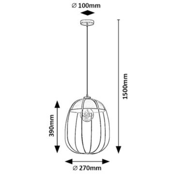 Rabalux - Hanglamp aan een koord 1xE27/60W/230V zwart/blauw