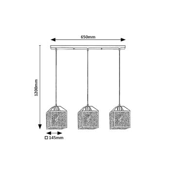 Rabalux - Hanglamp aan een koord 3xE27/40W/230V zwart