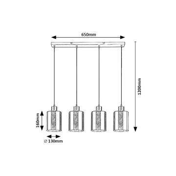 Rabalux - Hanglamp aan een koord 4xE27/40W/230V