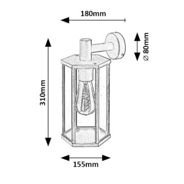 Rabalux - Buiten wandlamp 1xE27/40W/230V IP44