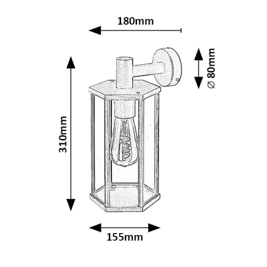 Rabalux - Buiten wandlamp 1xE27/40W/230V IP44