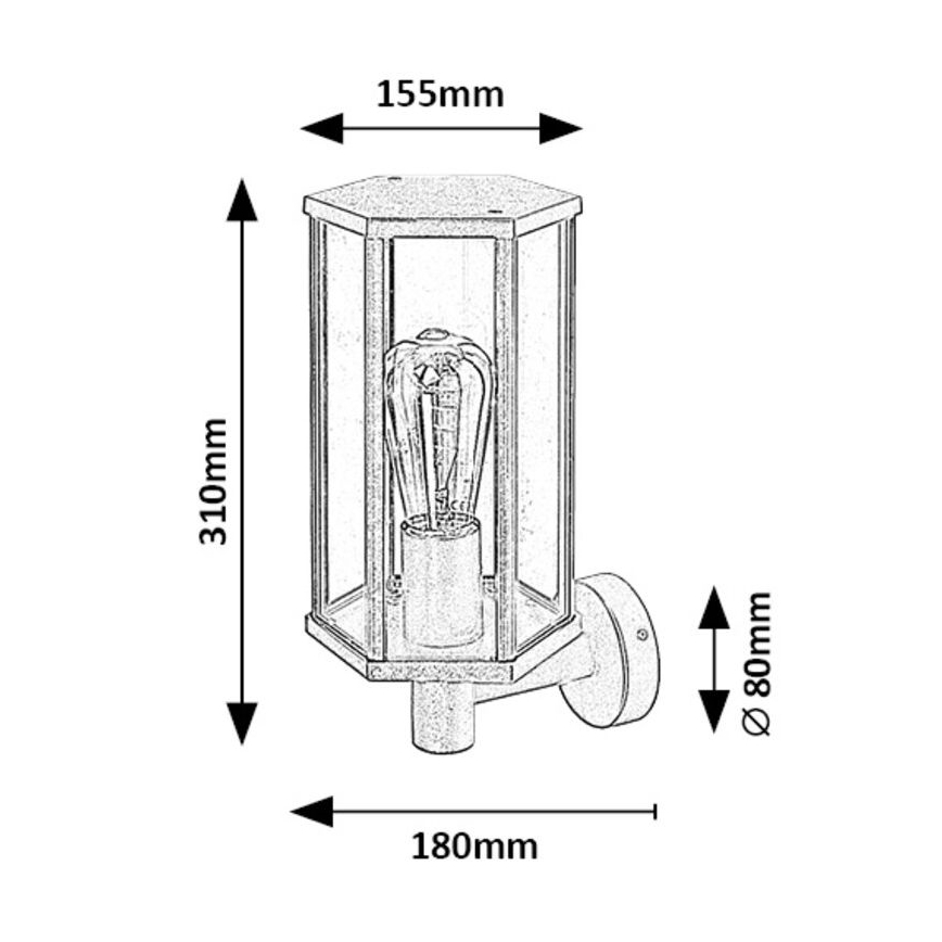 Rabalux - Buiten wandlamp 1xE27/40W/230V IP44