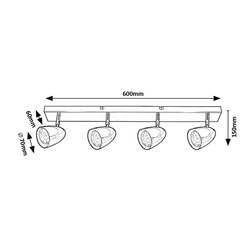 Rabalux - Spot 4xGU10/5W/230V zwart