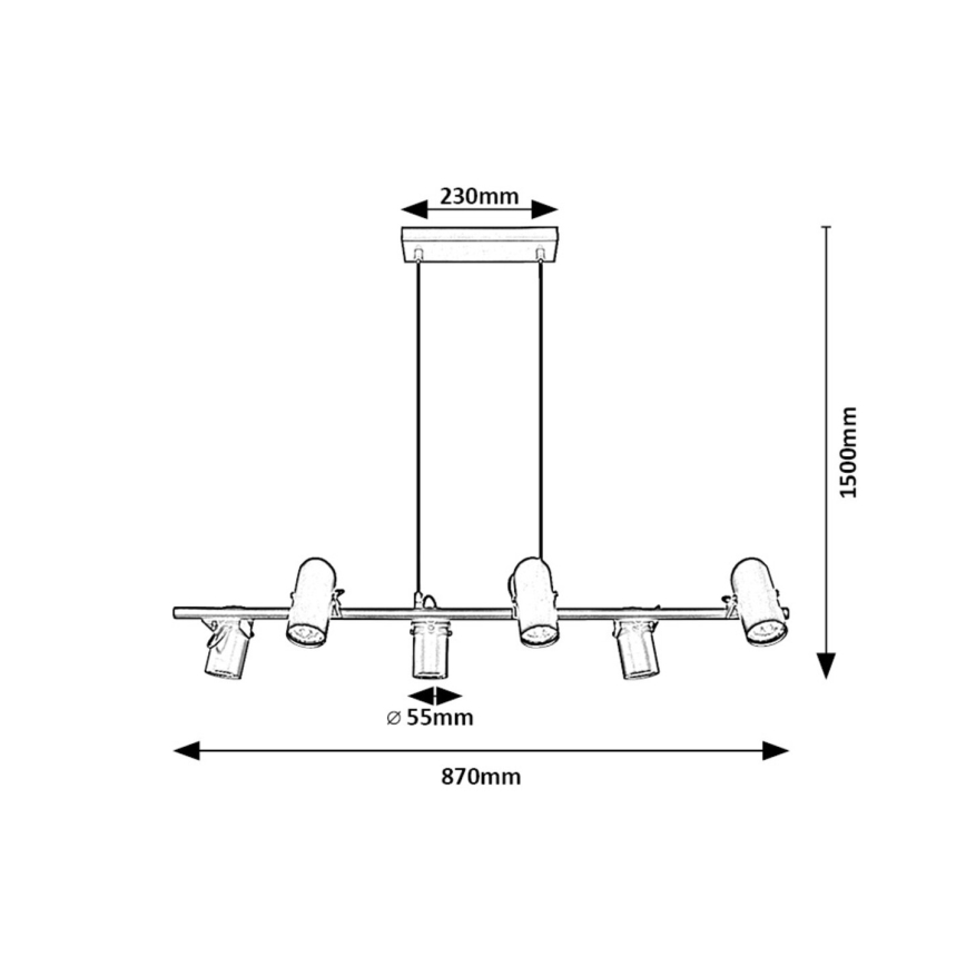 Rabalux - Hanglamp aan een koord 6xGU10/25W/230V