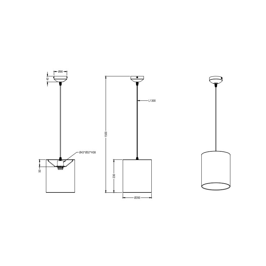 Reality - Hanglamp aan een koord CITY 1xE27/60W/230V glanzend chroom