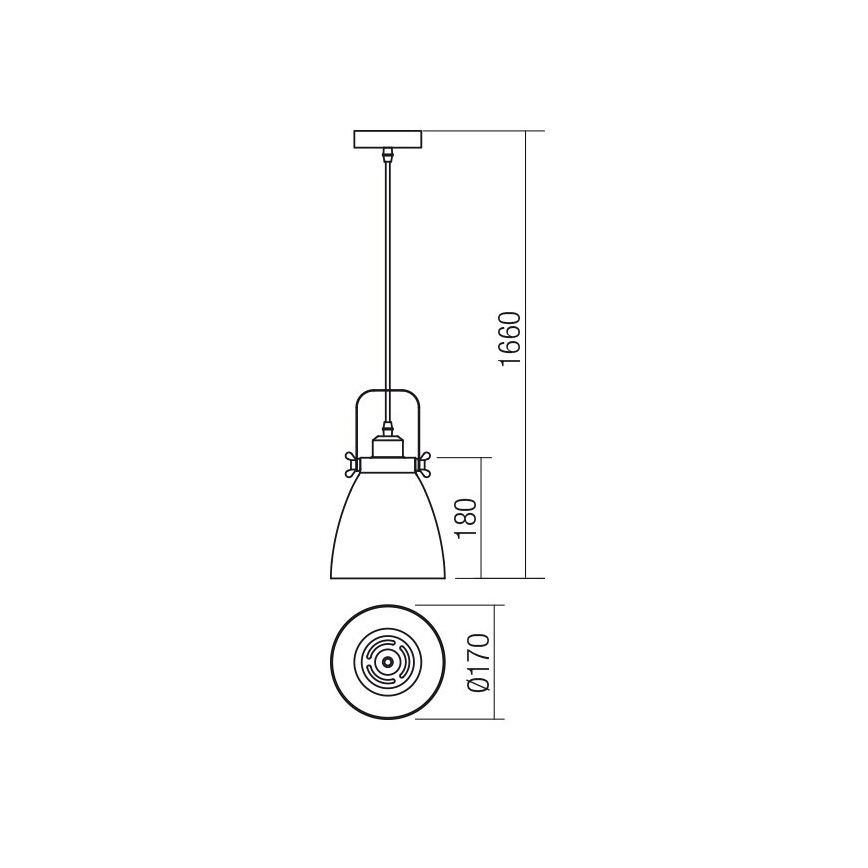 Redo 01-1273 - Hanglamp aan een koord ARNE 1xE27/42W/230V grijs