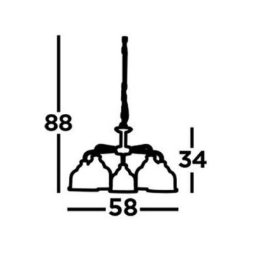 Searchlight - Hanglamp aan een ketting BISTRO 5xE27/60W/230V messing