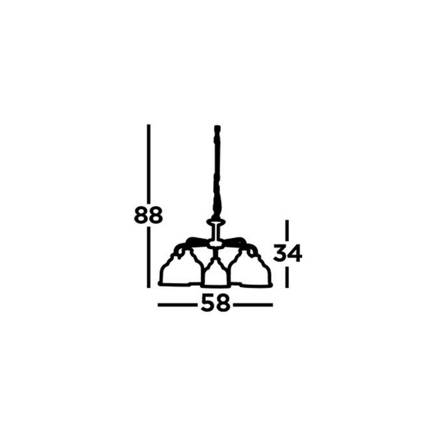 Searchlight - Hanglamp aan een ketting BISTRO 5xE27/60W/230V messing