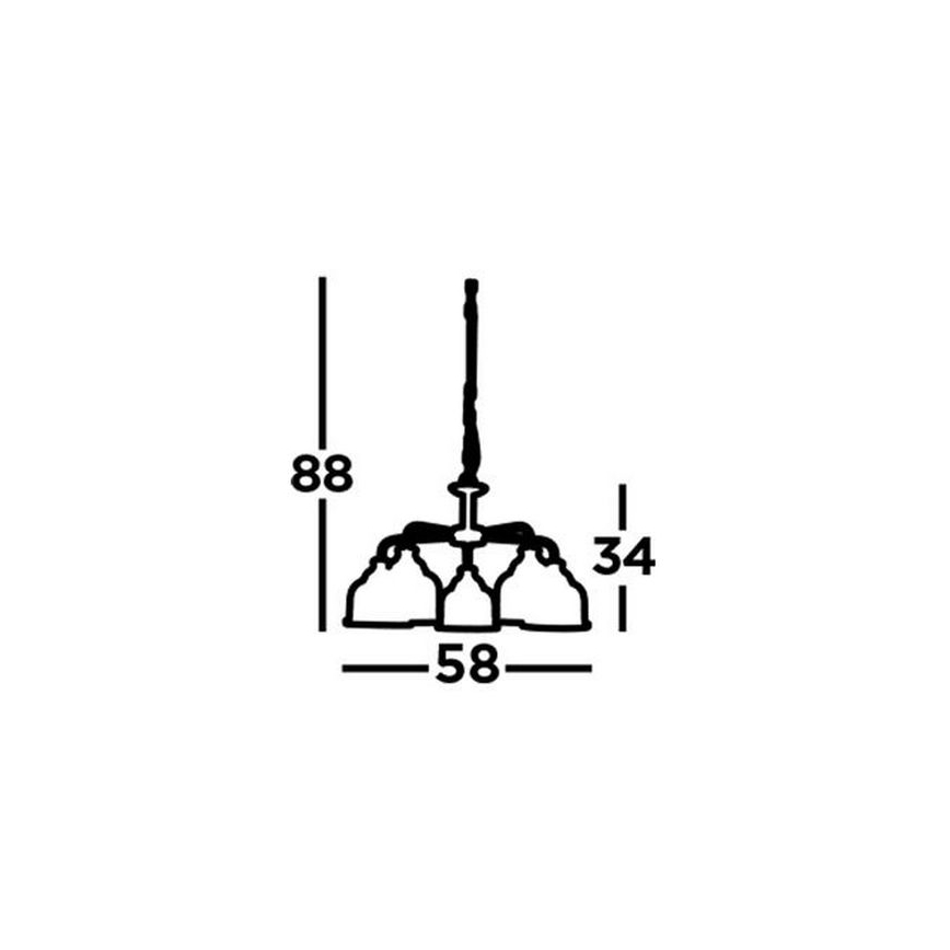 Searchlight - Hanglamp aan een ketting BISTRO 5xE27/60W/230V chroom