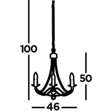 Searchlight - Hanglamp aan een ketting MAYPOLE 3xE14/60W/230V zwart