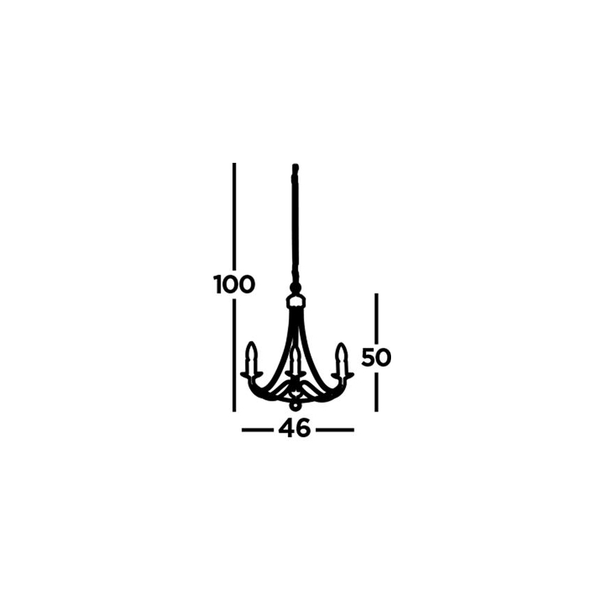 Searchlight - Hanglamp aan een ketting MAYPOLE 3xE14/60W/230V zwart