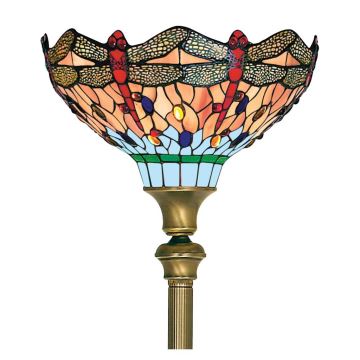 Searchlight - Tiffany Staande lamp LIBELLE 1xE27/60W/230V