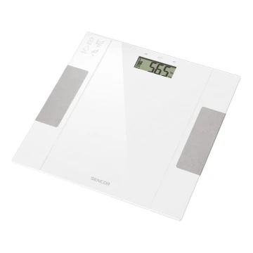 Sencor - Slimme persoonlijke fitnessweegschaal 1xCR2032 wit