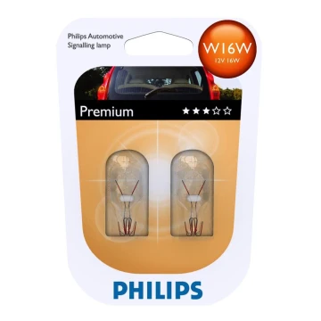 SET 2x Autolamp Philips VISION 12067B2 W16W W2,1x9,5d/16W/12V