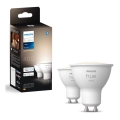 SET 2x Dimbare LED Lamp Philips Hue WHITE GU10/4,2W/230V 2700K