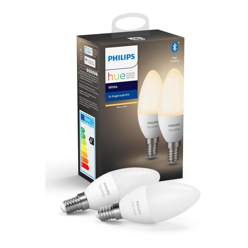 SET 2x LED Lamp dimbaar Philips Hue WHITE E14/5,5W/230V