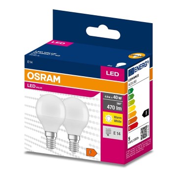 SET 2x LED Lamp P45 E14/4,9W/230V 3000K - Osram