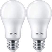 SET 2x LED Lamp Philips A67 E27/13W/230V 4000K