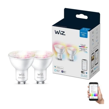 SET 2x LED RGBW dimbare lamp PAR16 GU10/4,7W/230V 2200-6500K Wi-Fi - WiZ