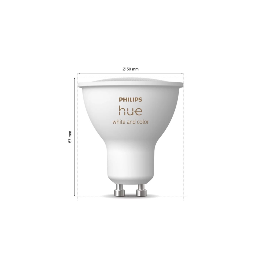 SET 2x LED RGBW dimbare lamp Philips Hue White And Color Ambiance GU10/4,2W/230V 2000-6500K