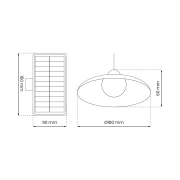 SET 2x LED Solar hanglamp met schemersensor LED/6W/3,7V 2000 mAh IP44 + afstandsbediening