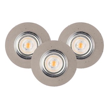 SET 3x LED Hang plafondverlichting VITAR 1xGU10/5W/230V CRI 90 beton – FSC gecertificeerd