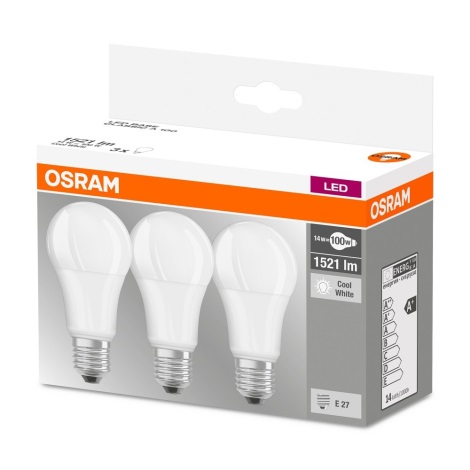 SET 3x LED Lamp A60 E27/13W/230V - Osram |
