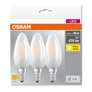 SET 3x LED Lamp B40 E14/4W/230V 2700K - Osram