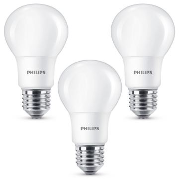 SET 3x LED Lamp Philips E27/8W/230V 2700K