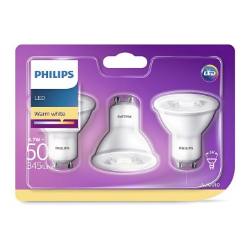 SET 3x LED Lamp Philips GU10/4,7W/230V