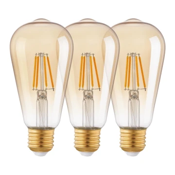 SET 3x LED Lamp VINTAGE ST64 E27/4W/230V 2200K - Eglo 12851