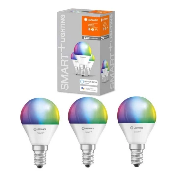 Set 3x LED RGBW Lamp dimbaar SMART + E14 / 5W / 230V 2700K-6500K Wi-Fi - Ledvance