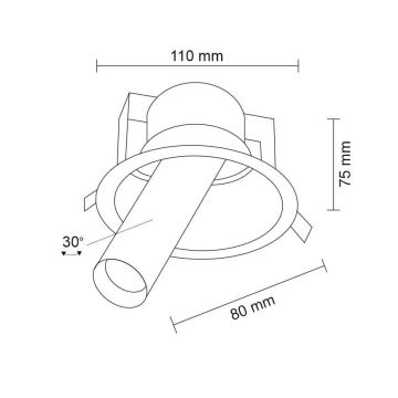 Shilo - Inbouwspot 1xGU10/MR11/15W/230V diameter 11 cm wit