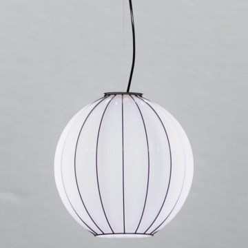 SIRU - Hanglamp aan een koord SFERA 1xE27/60W/230V diameter 32 cm zwart/wit Venetiaans glas