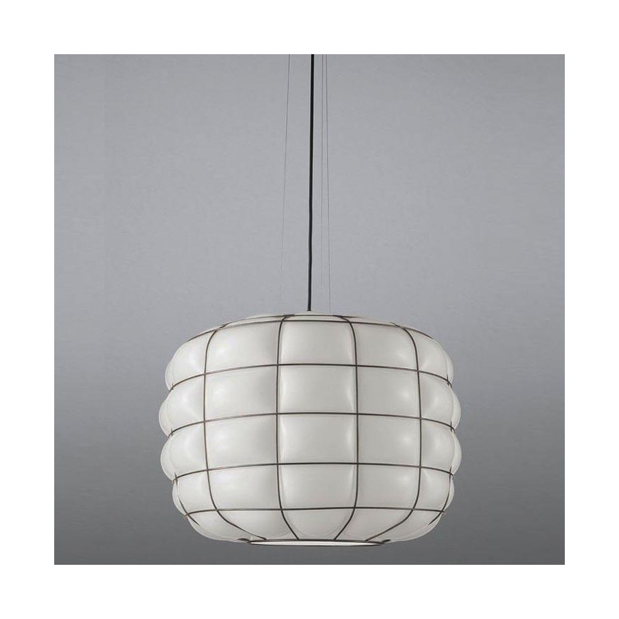 SIRU - Hanglamp aan een koord TERRA 1xE27/60W/230V zwart/wit Venetiaans glas