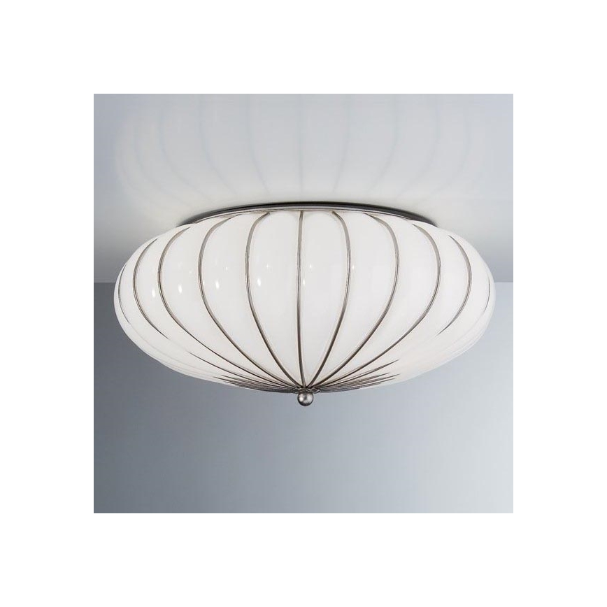 SIRU - Plafondlamp GIOVE 3xE27/60W/230V diameter 48 cm chroom/wit Venetiaans glas